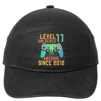 Level 11 Unlocked 11th Birthday 11 Year Old Boy Gifts Gamer 7-Panel Snapback Hat