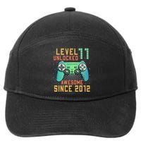 Level 11 Unlocked 11th Birthday 11 Year Old Boy Gifts Gamer 7-Panel Snapback Hat