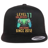 Level 11 Unlocked 11th Birthday 11 Year Old Boy Gifts Gamer Flatbill Hat