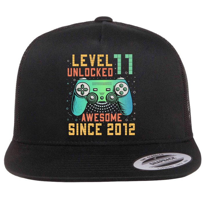 Level 11 Unlocked 11th Birthday 11 Year Old Boy Gifts Gamer Flatbill Hat