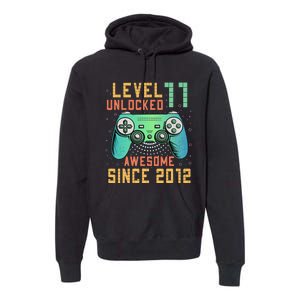 Level 11 Unlocked 11th Birthday 11 Year Old Boy Gifts Gamer Premium Hoodie