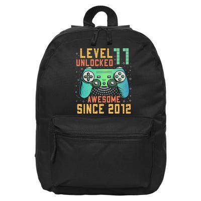 Level 11 Unlocked 11th Birthday 11 Year Old Boy Gifts Gamer 16 in Basic Backpack