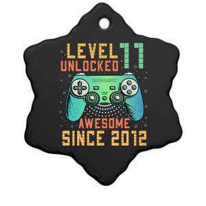 Level 11 Unlocked 11th Birthday 11 Year Old Boy Gifts Gamer Ceramic Star Ornament