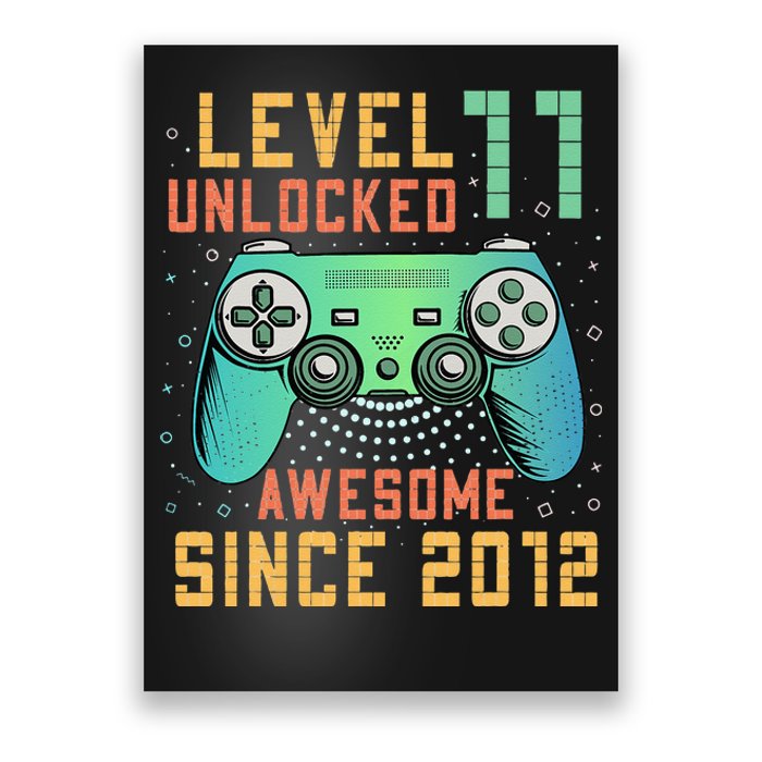 Level 11 Unlocked 11th Birthday 11 Year Old Boy Gifts Gamer Poster