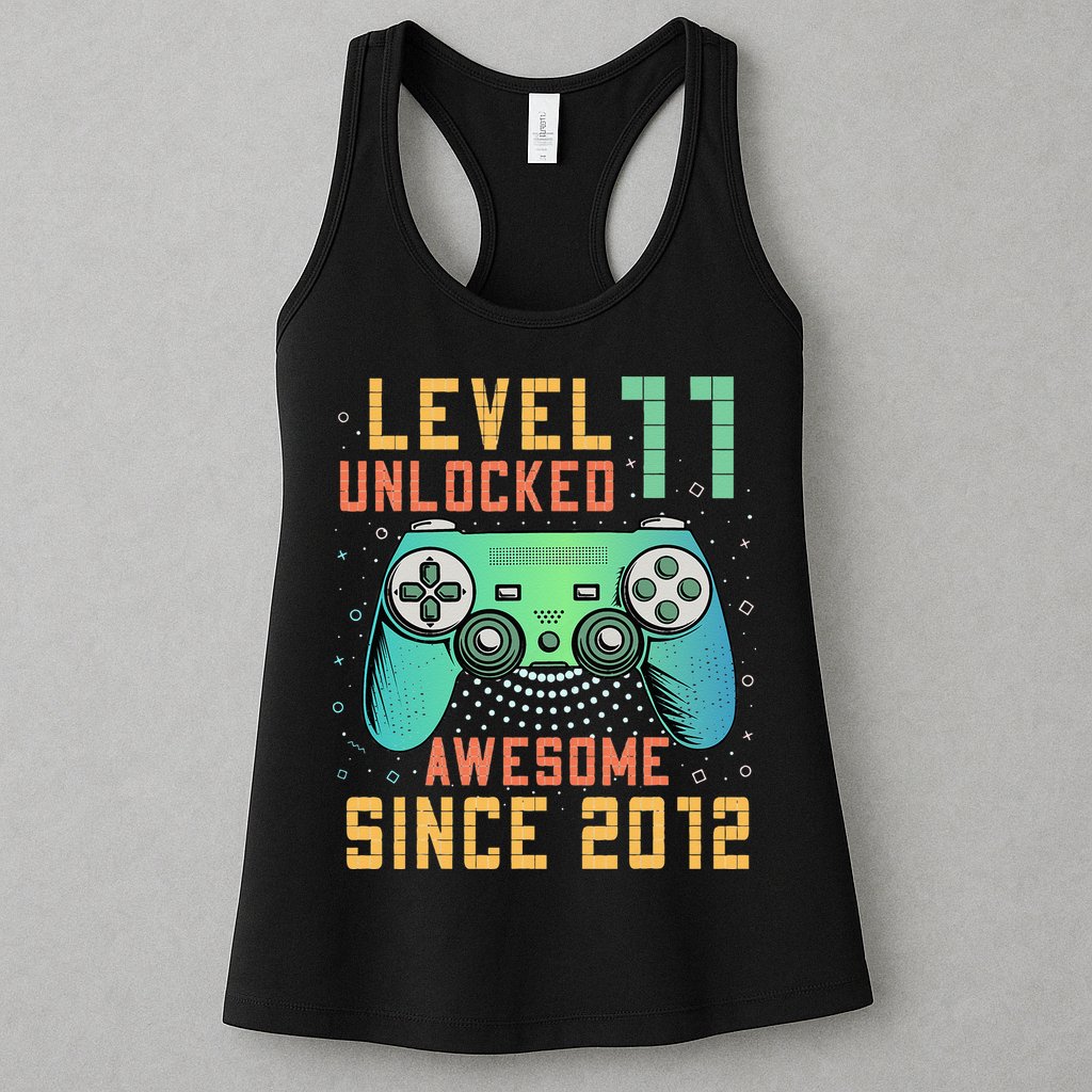Level 11 Unlocked 11th Birthday 11 Year Old Boy Gifts Gamer Womens Tank Top