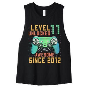 Level 11 Unlocked 11th Birthday 11 Year Old Boy Gifts Gamer Women's Racerback Cropped Tank