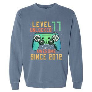 Level 11 Unlocked 11th Birthday 11 Year Old Boy Gifts Gamer Garment-Dyed Sweatshirt