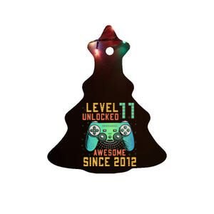 Level 11 Unlocked 11th Birthday 11 Year Old Boy Gifts Gamer Ceramic Tree Ornament