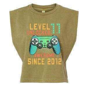 Level 11 Unlocked 11th Birthday 11 Year Old Boy Gifts Gamer Garment-Dyed Women's Muscle Tee