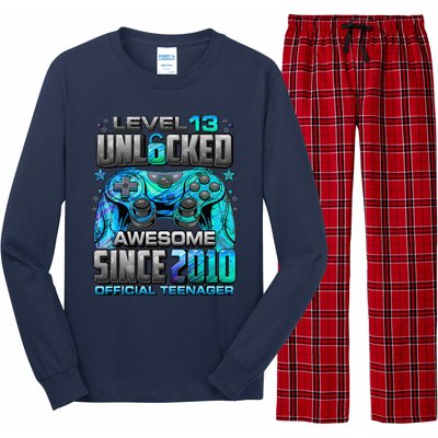 Level 13 Unlocked Awesome Since 2010 13th Birthday Gaming Long Sleeve Pajama Set