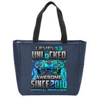 Level 13 Unlocked Awesome Since 2010 13th Birthday Gaming Zip Tote Bag