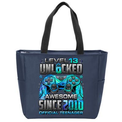 Level 13 Unlocked Awesome Since 2010 13th Birthday Gaming Zip Tote Bag