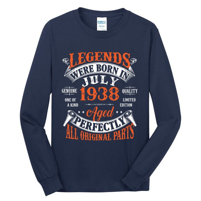 Legend 1938 Vintage 85th Birthday Born In July 1938 Tall Long Sleeve T-Shirt