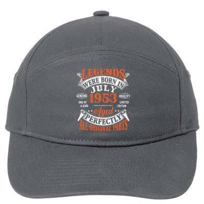 Legend 1953 Vintage 70th Birthday Born In July 1953 7-Panel Snapback Hat