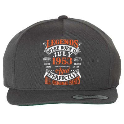 Legend 1953 Vintage 70th Birthday Born In July 1953 Wool Snapback Cap