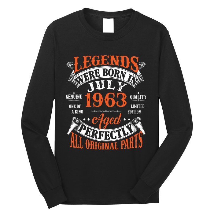 Legend 1963 Vintage 60th Birthday Born In July 1963 Long Sleeve Shirt