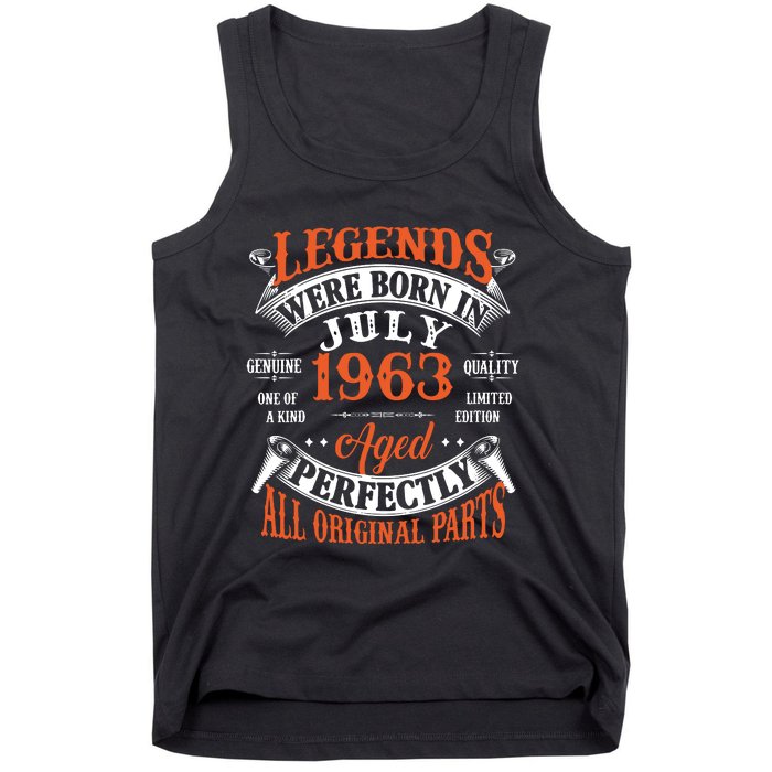 Legend 1963 Vintage 60th Birthday Born In July 1963 Tank Top