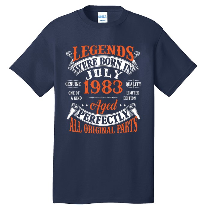 Legend 1983 Vintage 40th Birthday Born In July 1983 Tall T-Shirt