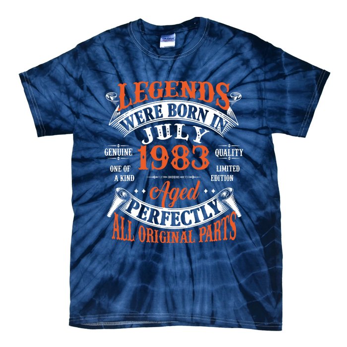 Legend 1983 Vintage 40th Birthday Born In July 1983 Tie-Dye T-Shirt