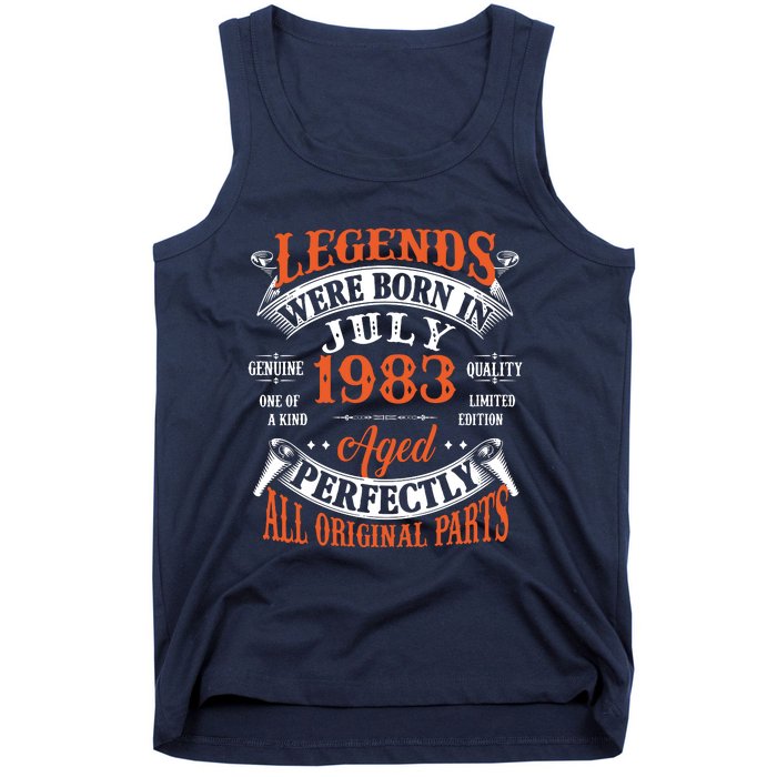 Legend 1983 Vintage 40th Birthday Born In July 1983 Tank Top