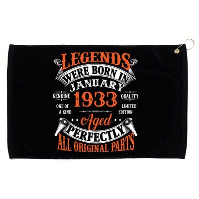 Legend 1933 Vintage 90th Birthday Born In January 1933 Grommeted Golf Towel