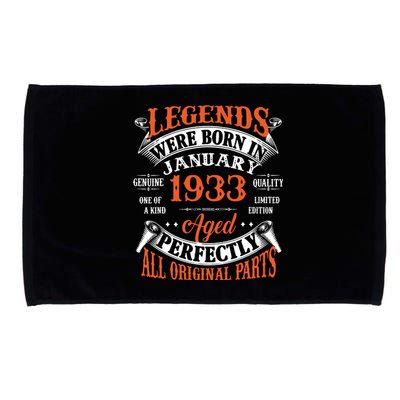 Legend 1933 Vintage 90th Birthday Born In January 1933 Microfiber Hand Towel