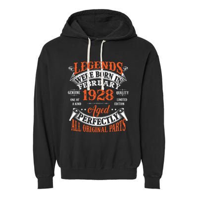 Legend 1928 Vintage 95th Birthday Born In February 1928 Garment-Dyed Fleece Hoodie