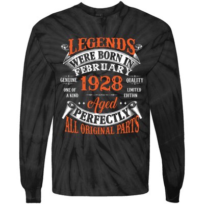 Legend 1928 Vintage 95th Birthday Born In February 1928 Tie-Dye Long Sleeve Shirt