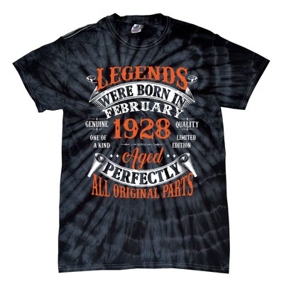 Legend 1928 Vintage 95th Birthday Born In February 1928 Tie-Dye T-Shirt