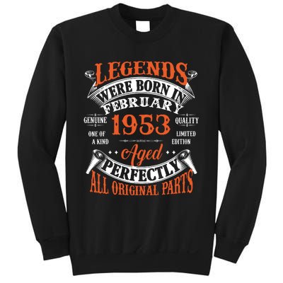 Legend 1953 Vintage 70th Birthday Born In February 1953 Sweatshirt