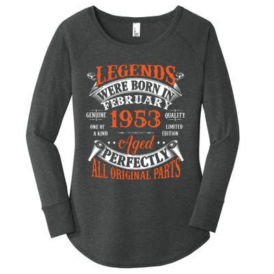 Legend 1953 Vintage 70th Birthday Born In February 1953 Women's Perfect Tri Tunic Long Sleeve Shirt