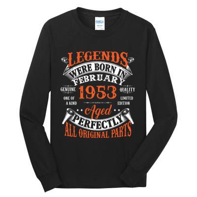 Legend 1953 Vintage 70th Birthday Born In February 1953 Tall Long Sleeve T-Shirt