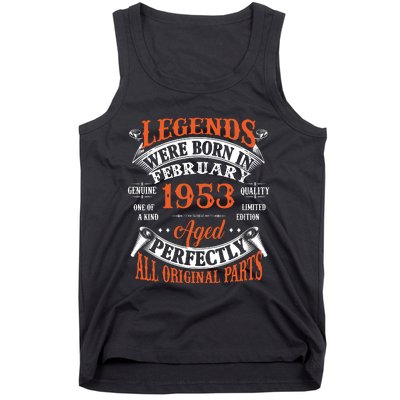 Legend 1953 Vintage 70th Birthday Born In February 1953 Tank Top