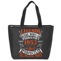 Legend 1953 Vintage 70th Birthday Born In February 1953 Zip Tote Bag