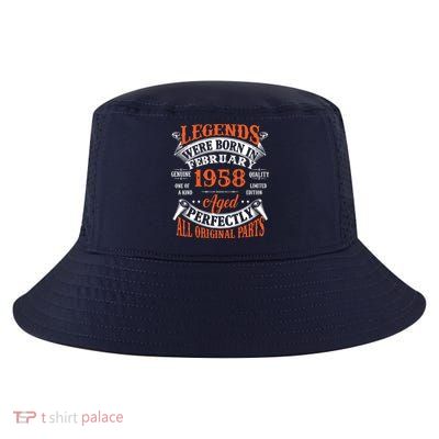 Legend 1958 Vintage 65th Birthday Born In February 1958 Cool Comfort Performance Bucket Hat