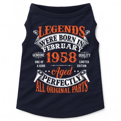 Legend 1958 Vintage 65th Birthday Born In February 1958 Doggie Tank