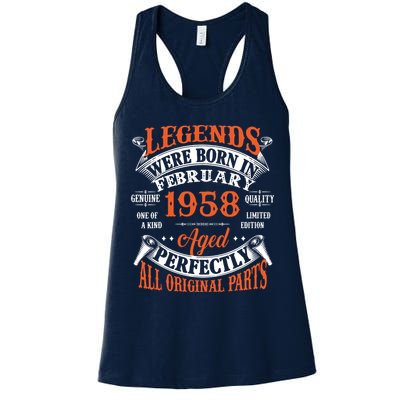Legend 1958 Vintage 65th Birthday Born In February 1958 Womens Tank Top