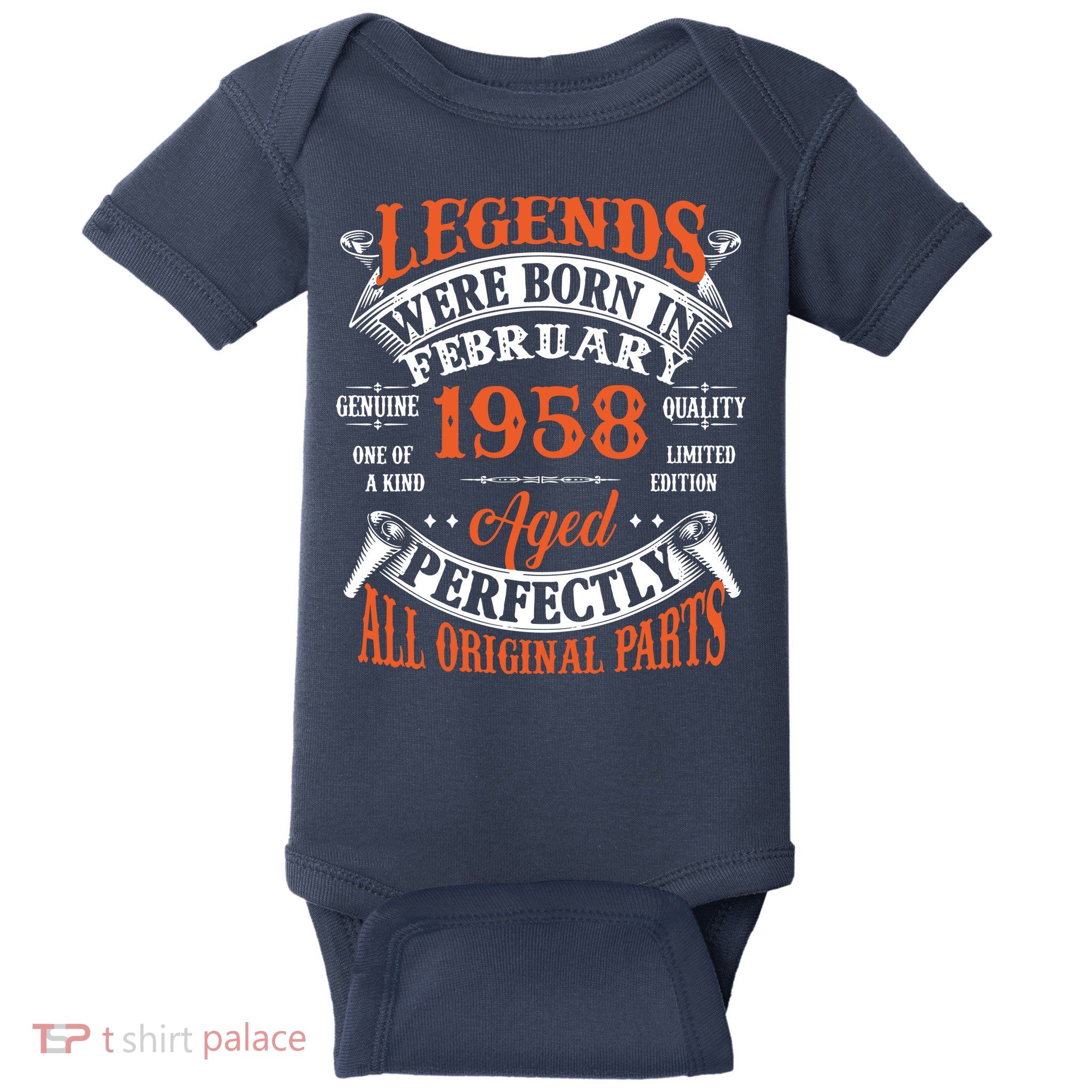 Legend 1958 Vintage 65th Birthday Born In February 1958 Baby Bodysuit