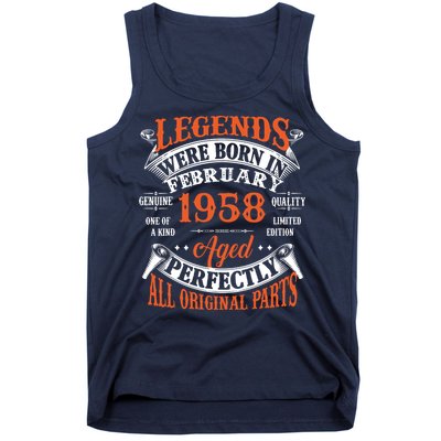 Legend 1958 Vintage 65th Birthday Born In February 1958 Tank Top