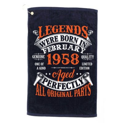 Legend 1958 Vintage 65th Birthday Born In February 1958 Golf Towel