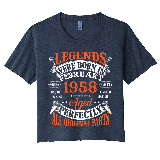 Legend 1958 Vintage 65th Birthday Born In February 1958 Crop Top
