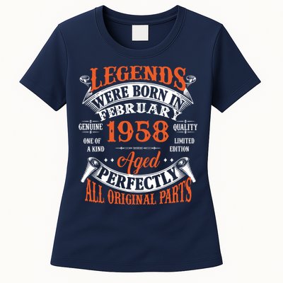 Legend 1958 Vintage 65th Birthday Born In February 1958 Womens T-Shirt