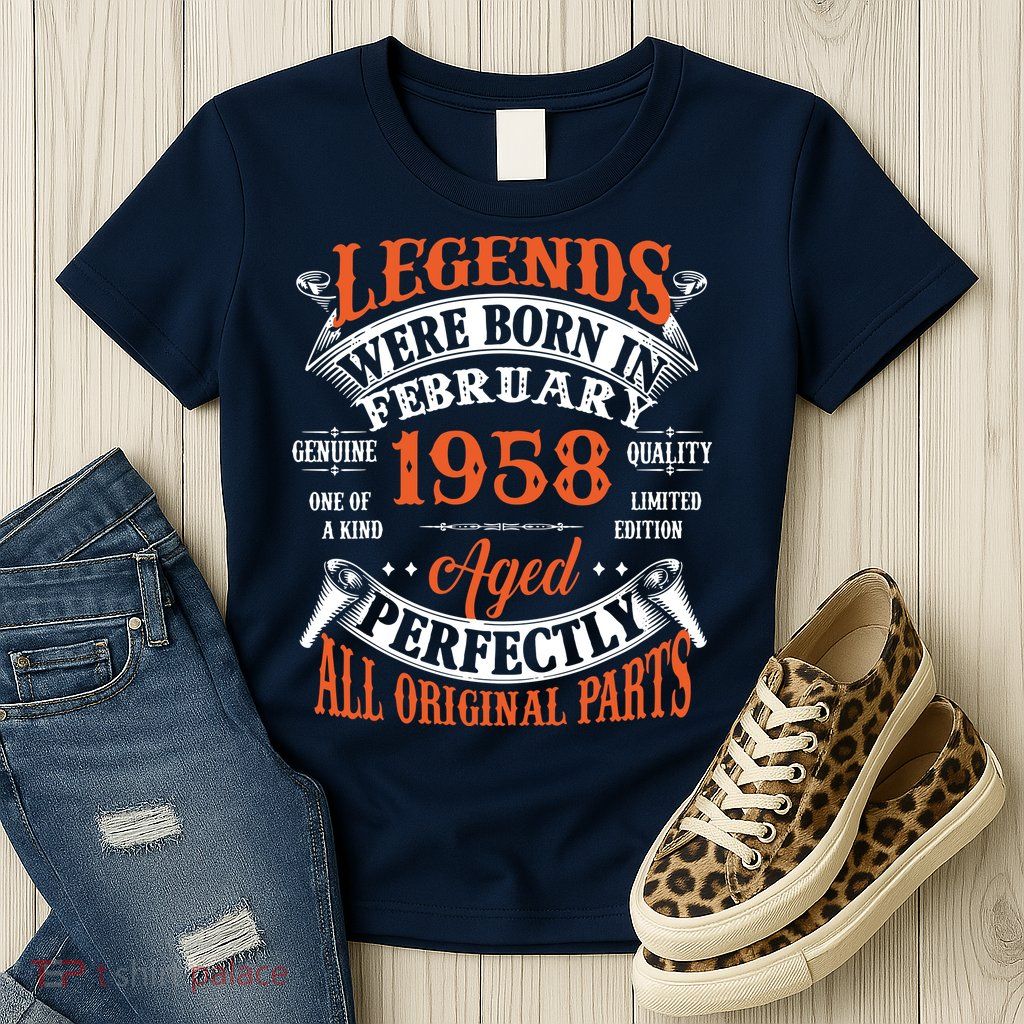 Legend 1958 Vintage 65th Birthday Born In February 1958 Womens T-Shirt