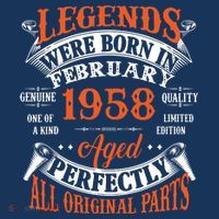 Legend 1958 Vintage 65th Birthday Born In February 1958 Womens T-Shirt