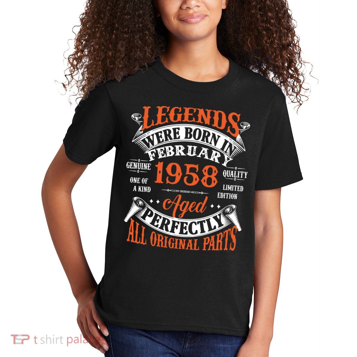 Legend 1958 Vintage 65th Birthday Born In February 1958 Kids T-Shirt
