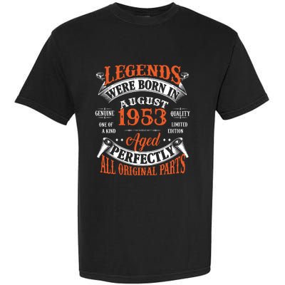 Legend 1953 Vintage 70th Birthday Born In august 1953 Garment-Dyed Heavyweight T-Shirt