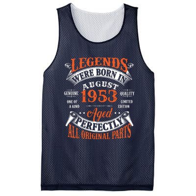 Legend 1953 Vintage 70th Birthday Born In august 1953 Mesh Reversible Basketball Jersey Tank