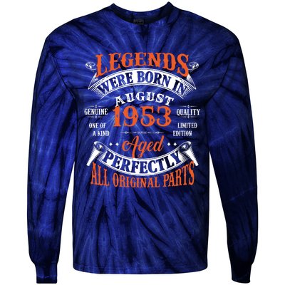 Legend 1953 Vintage 70th Birthday Born In august 1953 Tie-Dye Long Sleeve Shirt