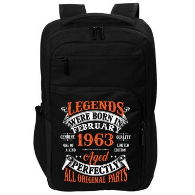 Legend 1963 Vintage 60th Birthday Born In February 1963 Impact Tech Backpack