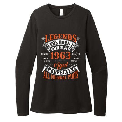 Legend 1963 Vintage 60th Birthday Born In February 1963 Womens CVC Long Sleeve Shirt